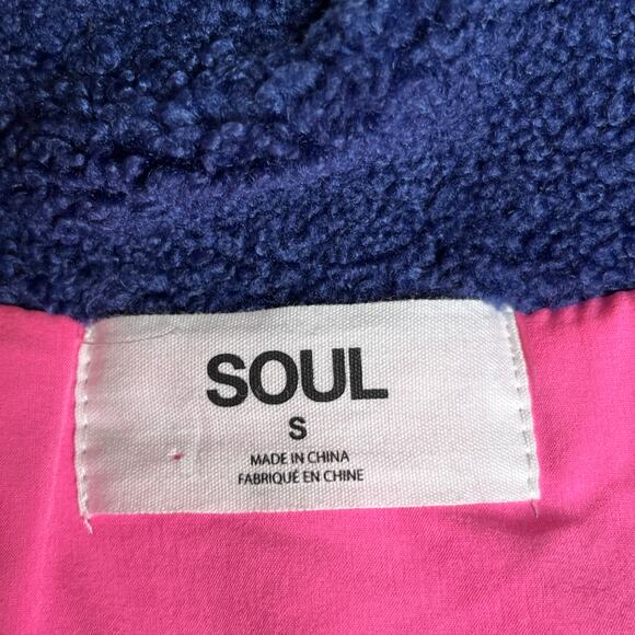 Soul by SoulCycle Jacket Blue Sherpa Full Zip S - Picture 5 of 6